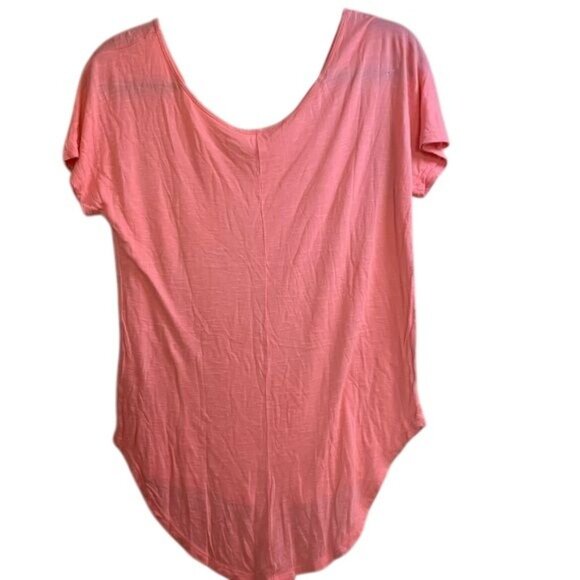 Zenana Outfitters Womens Pink V-Neck T-Shirt S 100% Rayon - Picture 4 of 7